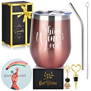 Gold 12 oz Wine Tumbler Set for All Occasions