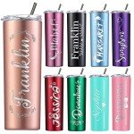 Custom Engraved 20 oz Skinny Tumblers with Lids
