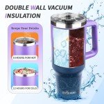 40 oz Insulated Tumbler with Handle and Straw