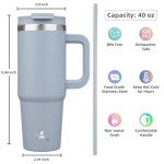 Konokyo 40 oz Lavender Insulated Tumbler with Handle