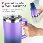 40 oz Insulated Tumbler with Handle and Straw