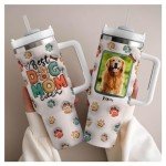 Custom 40 Oz Dog Mom Tumbler with Handle