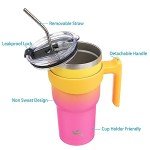 40 oz Rainbow Tumbler with Handle & Straws