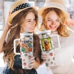 Custom 40 Oz Dog Mom Tumbler with Handle