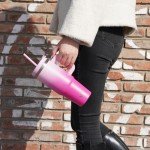 Konokyo 40 oz Lavender Insulated Tumbler with Handle