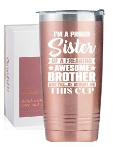 Rose Gold Insulated Wine Tumbler for Sisters
