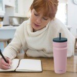 COKTIK 24oz Insulated Tumbler with Lids - Blush