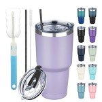 30 oz Insulated Stainless Steel Tumbler – Light Purple