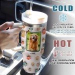Custom 40 Oz Dog Mom Tumbler with Handle