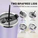 30 oz Insulated Stainless Steel Tumbler – Light Purple