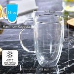 Double Wall Glass Coffee Mugs Set of 2