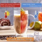 Double Wall Glass Coffee Mugs Set of 2
