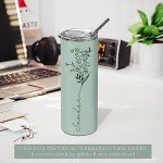 Personalized Birth Flower Tumblers for Her - 20 Oz