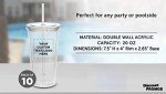 Personalized 20 oz Double Wall Acrylic Tumblers - Set of 10