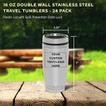 Custom Stainless Steel Tumblers - 16 oz, Set of 24