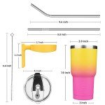 30 oz Stainless Steel Tumbler with Handle & Straw