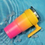 30 oz Stainless Steel Tumbler with Handle & Straw