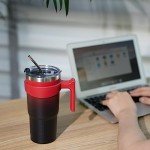 30 oz Stainless Steel Tumbler with Handle & Straw
