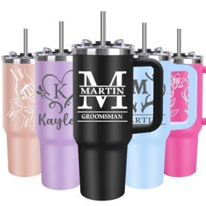 Custom 40 Oz Tumbler with Handle and Straw