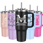 Custom 40 Oz Tumbler with Handle and Straw