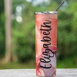 Customizable 20 Oz Skinny Tumbler with Straw