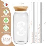 Custom Monogram Tumbler with Bamboo Lid & Straw