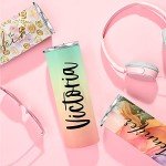 Customizable 20 Oz Skinny Tumbler with Straw