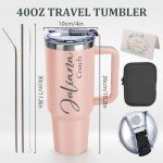 Custom 40 Oz Tumbler with Handle and Straw