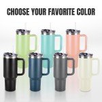 Custom 40 Oz Tumbler with Handle and Straw