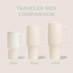 HydroJug Traveler 40 oz Insulated Tumbler - Cream