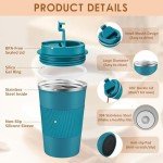KETIEE 12oz Insulated Travel Coffee Tumbler - Blue