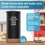 Personalized Black Travel Tumblers 16 oz - Set of 10