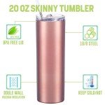 Monogrammed 20oz Skinny Tumbler with Initials