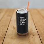 Personalized Black Travel Tumblers 16 oz - Set of 10