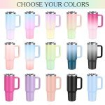 Custom 40 oz Tumbler with Handle and Straw