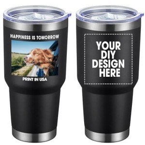 Custom 30oz Stainless Steel Tumbler with Lid & Straw