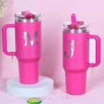 Personalized 40 oz Monogrammed Tumbler with Handle