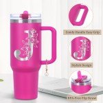 Personalized 40 oz Monogrammed Tumbler with Handle