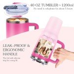 Custom 40 oz Tumbler with Handle and Straw