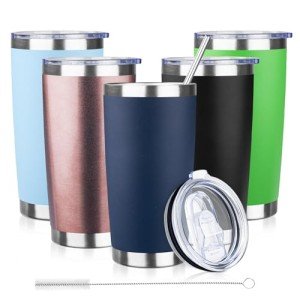 Navy Blue 20oz Insulated Coffee Tumbler with Straw