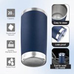 Navy Blue 20oz Insulated Coffee Tumbler with Straw