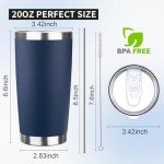 Navy Blue 20oz Insulated Coffee Tumbler with Straw