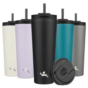 Insulated 26 OZ Stainless Steel Tumbler with Straws