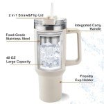 Personalized 40 Oz Stainless Steel Tumbler with Handle