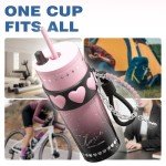 24oz Pink Stainless Steel Insulated Tumbler with Straw