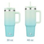 Mint 30 oz Insulated Tumbler with Handle and Straws