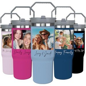 Personalized 30 Oz Tumbler with Handle & Straw