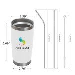 Custom 20oz Stainless Steel Tumbler with Straw