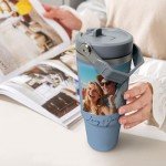 Personalized 30 Oz Tumbler with Handle & Straw