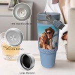 Personalized 30 Oz Tumbler with Handle & Straw